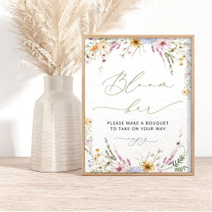 Boho Wildflower Bloom Flower Bar-Poster Poster
