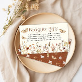 Boho Wildflower Boeken voor Baby Aanvraag Informatiekaartje