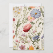 Boho Wildflower Botanische bruiloft Kaart (Achterkant)