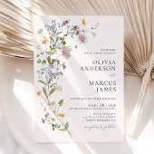 Boho Wildflower Botanische bruiloft uitnodiging