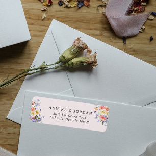 Boho Wildflower Botanische Retouradreslabel Etiket