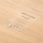 Boho Wildflower Bridal Shower Invitation Acryl Uitnodigingen (Laagn)