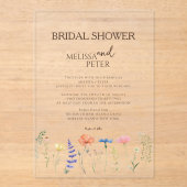 Boho Wildflower Bridal Shower Invitation Acryl Uitnodigingen (Voorkant)