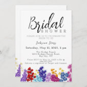 Boho Wildflower Bridal Shower Invitation Kaart (Voorkant / Achterkant)
