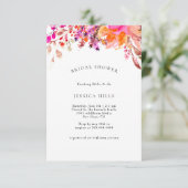 Boho Wildflower Bridal Shower Invitation Kaart (Staand voorkant)