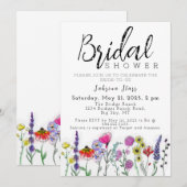 Boho Wildflower Bridal Shower Invitation Kaart (Voorkant / Achterkant)