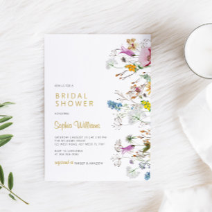 Boho Wildflower Bridal Shower Invitation Kaart