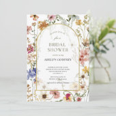 Boho Wildflower Bridal Shower Kaart (Staand voorkant)