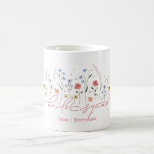 Boho Wildflower Bride Squad Koffiemok