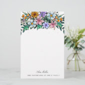 Boho Wildflower | Briefpapier papier van Floral (Staand voorkant)