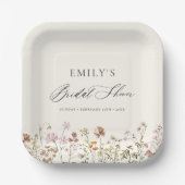 Boho Wildflower Bruidsshower Tuin Script Papieren Bordje (Voorkant)