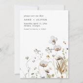 Boho Wildflower Bruiloft Bewaar de datum Kaart (Voorkant)