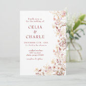 Boho Wildflower bruiloft Kaart (Staand voorkant)
