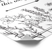 Boho Wildflower Bruiloft Parkeren Richting Teken Poster (Hoek)