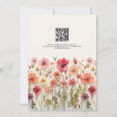 Boho Wildflower Bruiloft QR-code Kaart (Achterkant)