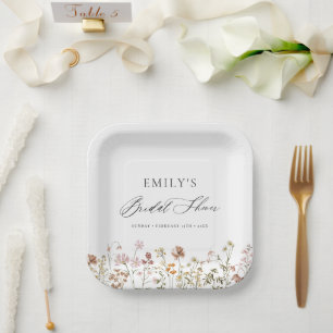 Boho Wildflower Bruiloftsfeest Tuin Script Papieren Bordje