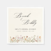 Boho Wildflower Brunch & Bubbly Bruidsfeest Servet (Voorkant)