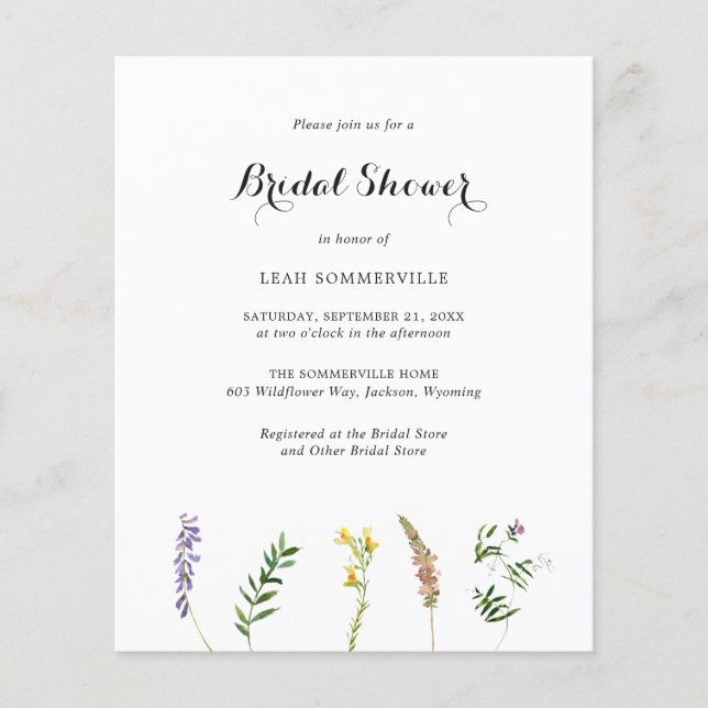 Boho Wildflower Budget Bridal Shower (Voorkant)