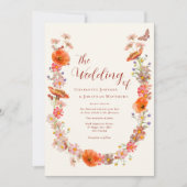 Boho Wildflower Butterfly Aardse Tonen Kaart (Voorkant)