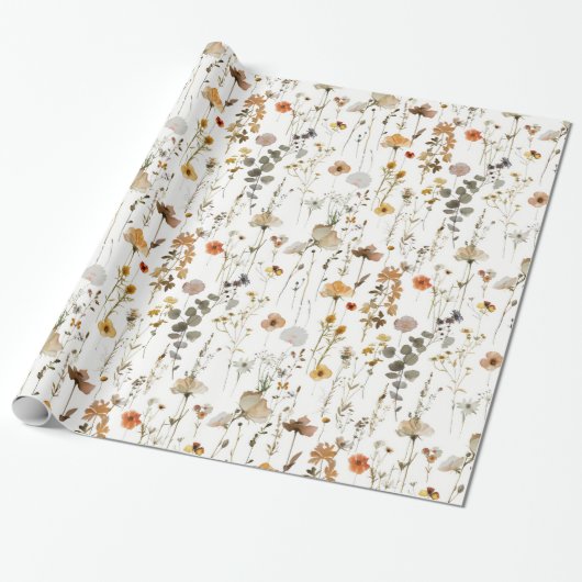 Boho Wildflower Cadeaupapier (Uitgerold)