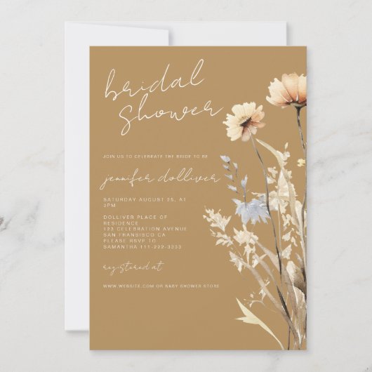 Boho Wildflower Chic Vrijgezellenfeest Kaart (Voorkant)