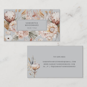 Boho Wildflower Cream Terracotta Grijs Professione Visitekaartje