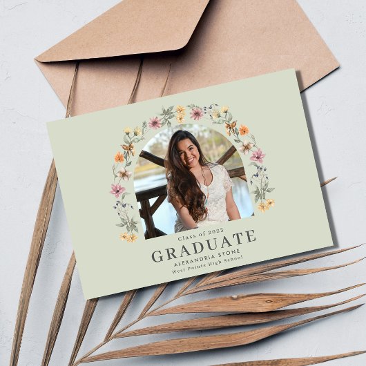 Boho Wildflower Digital High School Afstuderen