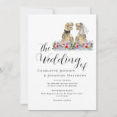 Boho Wildflower Dinosaur Theme Wedding Kaart (Voorkant)