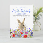 Boho Wildflower Easter Egg Hunt en Brunch Kaart (Staand voorkant)