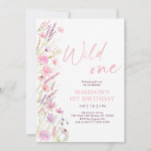 Boho Wildflower eerste verjaardag Kaart (Voorkant)