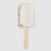 Boho Wildflower Elegant Modern Huwelijksprogramma Handwaaier (Achterkant)