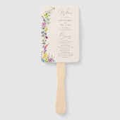 Boho Wildflower Elegant Modern Huwelijksprogramma Handwaaier (Voorkant)
