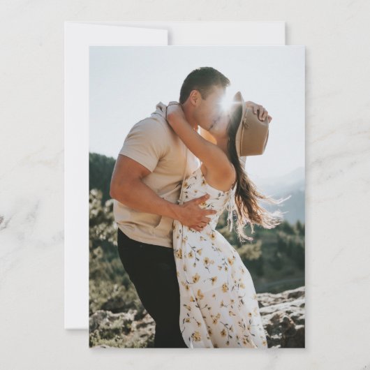 Boho Wildflower Elegante Bloemen Bruiloft Foto Save The Date (Achterkant)