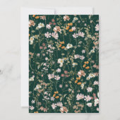 Boho Wildflower Emerald Green Garden Wedding Kaart (Achterkant)