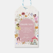 Boho Wildflower Fairy 1e verjaardag partij Cadeaulabel (Voorkant)