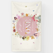 Boho Wildflower Fairy 1e verjaardag partij Spandoek (Verticaal)