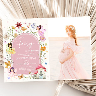 Boho Wildflower Fairy Baby shower Party Foto Kaart