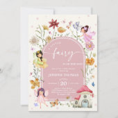Boho Wildflower Fairy Baby shower Party Kaart (Voorkant)