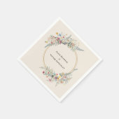 Boho Wildflower Fern Beige Wedding Servet (Hoek)