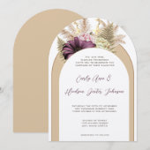  Boho Wildflower Fern Paars Gele Floral Kaart (Voorkant / Achterkant)