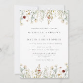 Boho Wildflower Field Wedding Invitation (Devant)