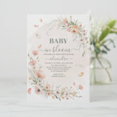 Boho Wildflower Flora Baby shower Kaart (Staand voorkant)