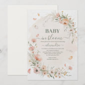 Boho Wildflower Flora Baby shower Kaart (Voorkant / Achterkant)