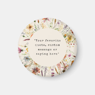 Boho Wildflower Floral Custom Quote Magneet