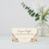 Boho Wildflower Floral Ivoor Diaper Raffle Informatiekaartje (Staand voorkant)