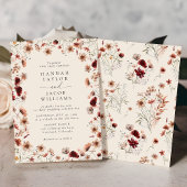 Boho Wildflower Floral Wedding Kaart
