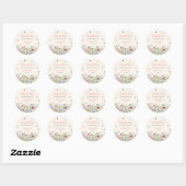 Boho Wildflower Floral Wedding Ronde Sticker (Vel)