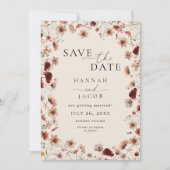 Boho Wildflower Floral Wedding Save The Date (Voorkant)