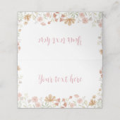 Boho Wildflower Food Tent Place Card (Buitenkant ongevouwen)