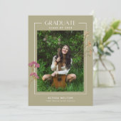 Boho Wildflower Foto Girl Digital Afstuderen (Staand voorkant)